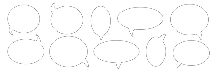 Simple vector illustrations of speech bubbles, icons set