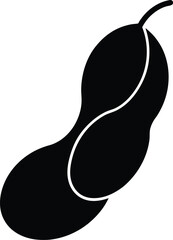 navy bean silhouette vector on white background   