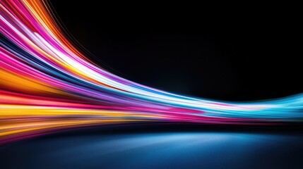 Futuristic high-speed motion light trails in vibrant abstract composition