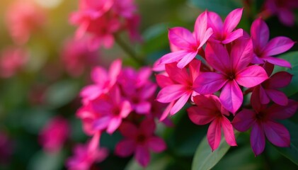 Bold fuchsia flower clusters, repeating motif, background, botanical