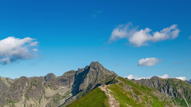 Kasper Peak Dynamic Clouds and Hikers' Trail Timelapse - Tatra