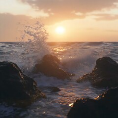 sunset over the sea
