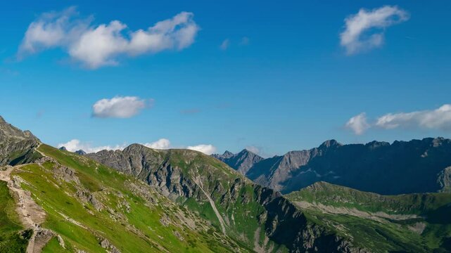 Summer Day at Busy Kasper Peak Trail Timelapse in Tatra Mountains