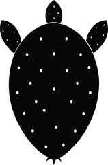 nopal cactus pad silhouette vector on white 