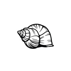 snail silhouette vector, Sea snail vector illustration