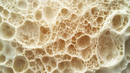 Bread closeup showing airy porous bubbly texture