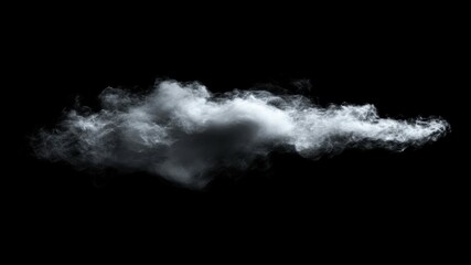 Isolated cloud of smoke, fog or mist on black background
