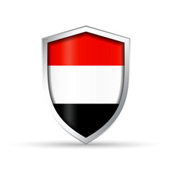 Yemen Flag Glossy Shield Icon