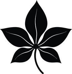 orchid leaf silhouette vector on white background  