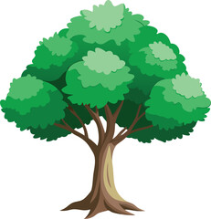 Serene Rural Village Scene with Palm Trees, Thatched Roof Huts, Winding Path, and Blue Tower &ndash; High-Quality Vector Illustration for Graphic Designers