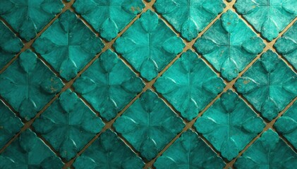 Geometric teal and gold repeating tile seamless loop, contemporary, ornate