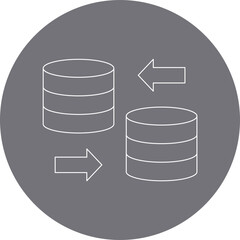 Data transfer icon single vector illustration