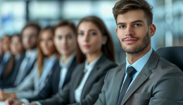 Job interview preparation with people reviewing resumes and practicing communication skills.