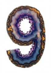 Crystalline Amethyst Geode Letter Collection Natural Mineral Typography Carved from Vibrant Quartz  9