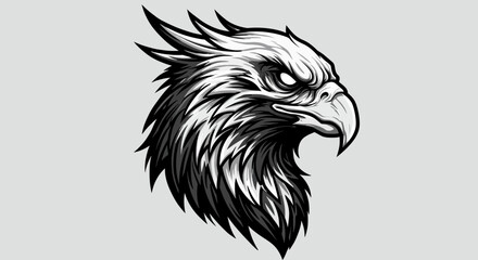 Obraz premium Monochrome Eagle Wing Detail: Sharp Feathers and Intense Contrast