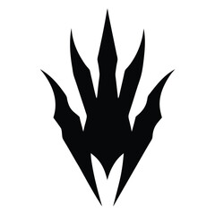 Stylized black claw mark on a white background suitable for fantasy logos and designs