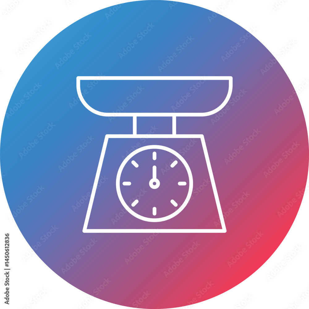 Poster weight scale line gradient circle background icon