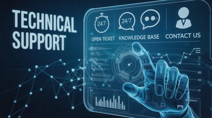 Digital interface for technical support services.