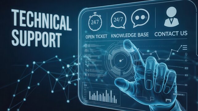 Digital interface for technical support services.