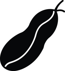 pinto bean silhouette vector on white background