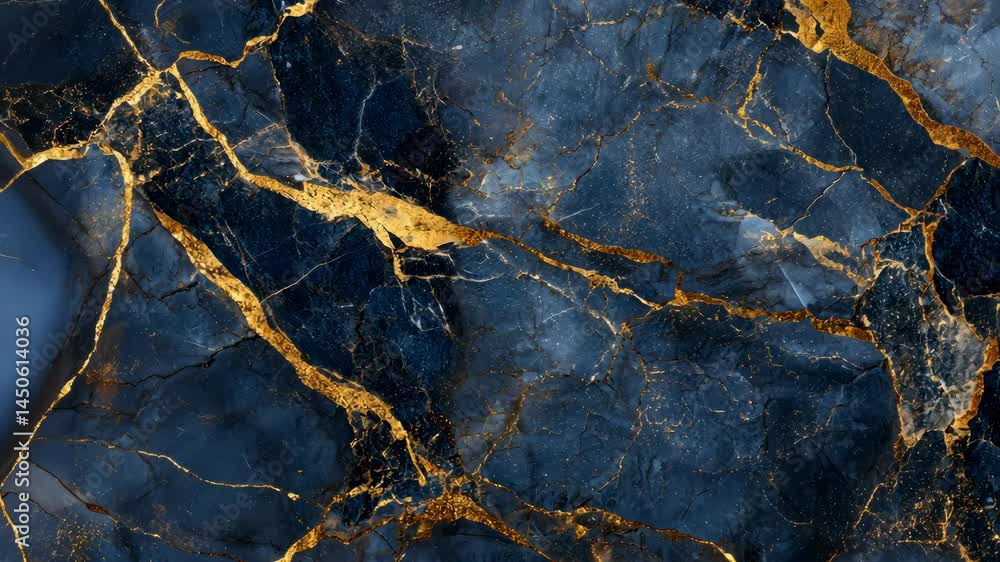 Poster dynamic marble waves with gold veins transitioning over time