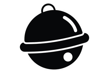 Black and white stylized bell illustration for christmas decorations and holiday designs