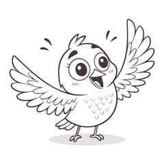 bird logo design with line art style on white background