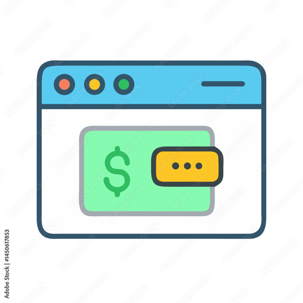 Poster online payment gateway interface icon representing secure digital transaction and e-commerce process