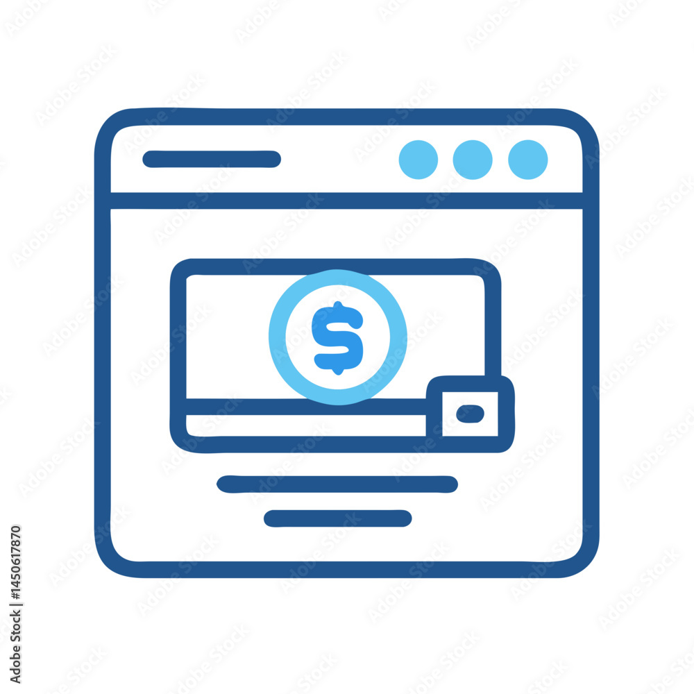 Poster online payment gateway interface icon representing secure digital transaction and e-commerce process