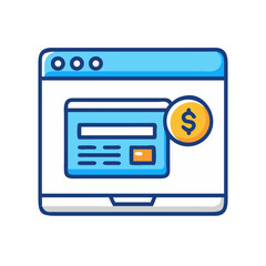 Online Payment Gateway Interface Icon Representing Secure Digital Transaction and E-commerce Processing