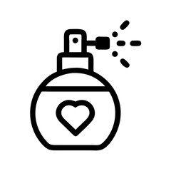 Obraz premium Perfume Bottle with Heart Symbol Icon Representing Fragrance and Romantic Scent Design