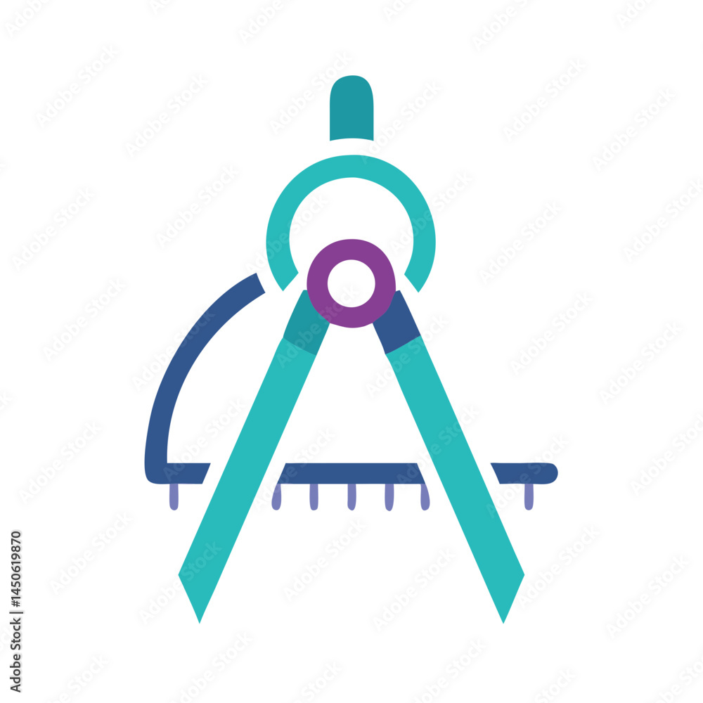 Poster protractor icon representing angle measurement and geometry tool