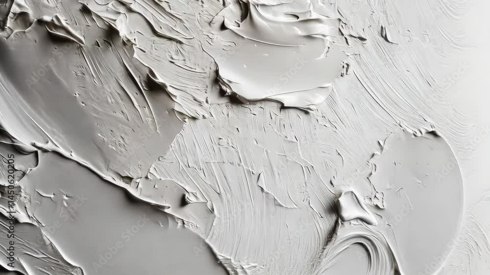 Poster dynamic movement of textured white paint flowing and spreading on a surface