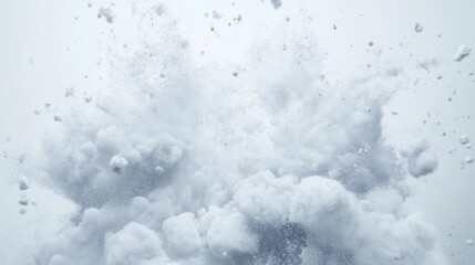 Fototapeta premium White powder explosion on light gray background