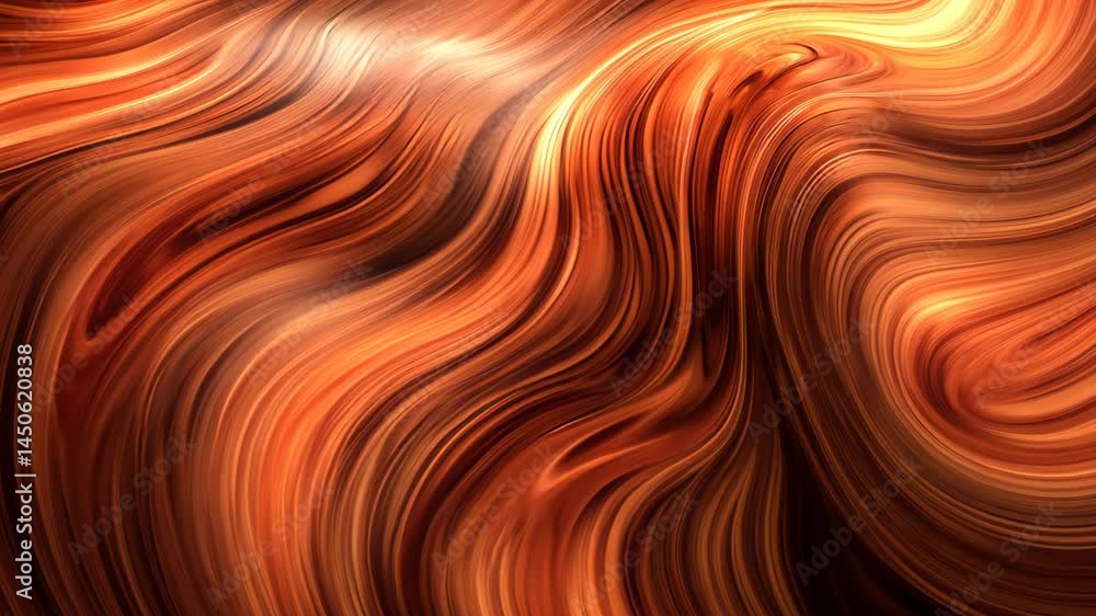 Poster mesmerizing fluid swirl in vibrant orange tones and dynamic flow