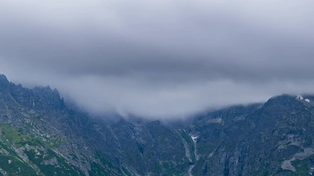 Cloudy Skies Over Morskie Oko Lake - Summer Time-Lapse
