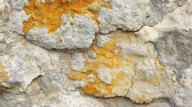 Close-up of weathered stone rock with textures.