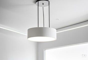 Detail of light fixture mounting hardware in soft modern int