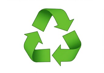 Green recycling symbol with arrows forming a triangle shape