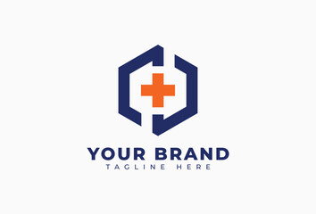 Obraz premium Health Cross Medical inside Hexagon Shape Logo Design Element
