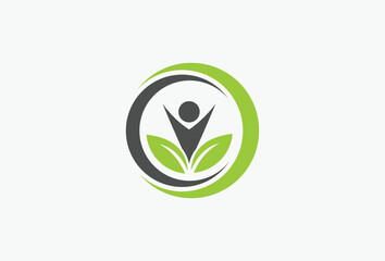 Leaf People Healthy Lifestyle Logo Design