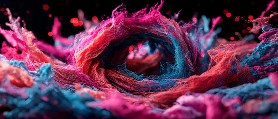Abstract artwork of vibrant colors and intricate textures. A visually stunning piece that would make a great wallpaper or digital art project.