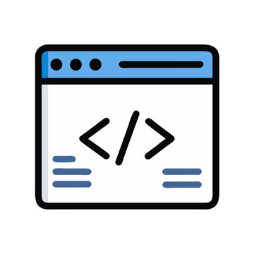 Web Development Code Interface Icon Representing Programming and Website Design