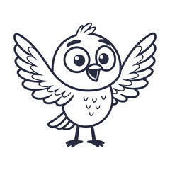 bird logo design with line art style on white background