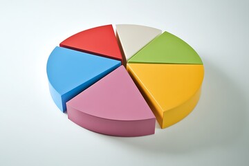Obraz premium Colorful 3D Pie Chart Data Visualization, Segmentation, and Business Analytics Illustration