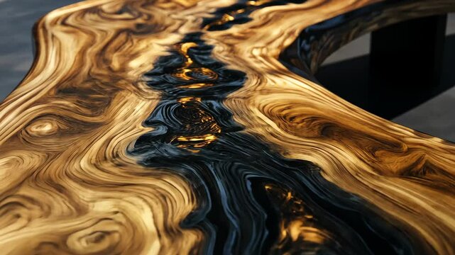 Artistic flow in elegantly crafted wooden river table