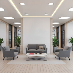 Sofa set and drawing room mockup image design