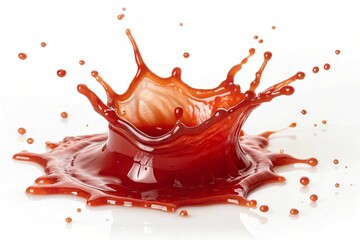 red tomato sauce splash on a white background