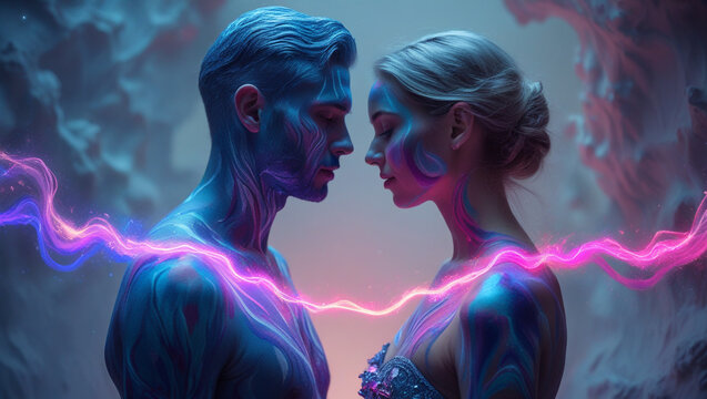 Twin Flame Energy &ndash; Spiritual Connection Between Souls (AI Digital Art)

Mystical Bond &ndash; Couple Connected by Light & Energy

Ethereal Connection &ndash; Man & Woman United by Spiritual Flame

Soulmates 8k