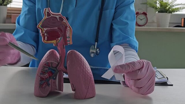 Exploring human anatomy with a detailed model of the respiratory system in a clinical setting